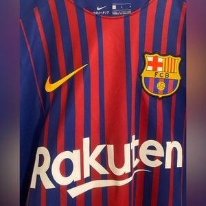 NWT Rakuten FCB Barcelona Soccer Shirt official NIke Large